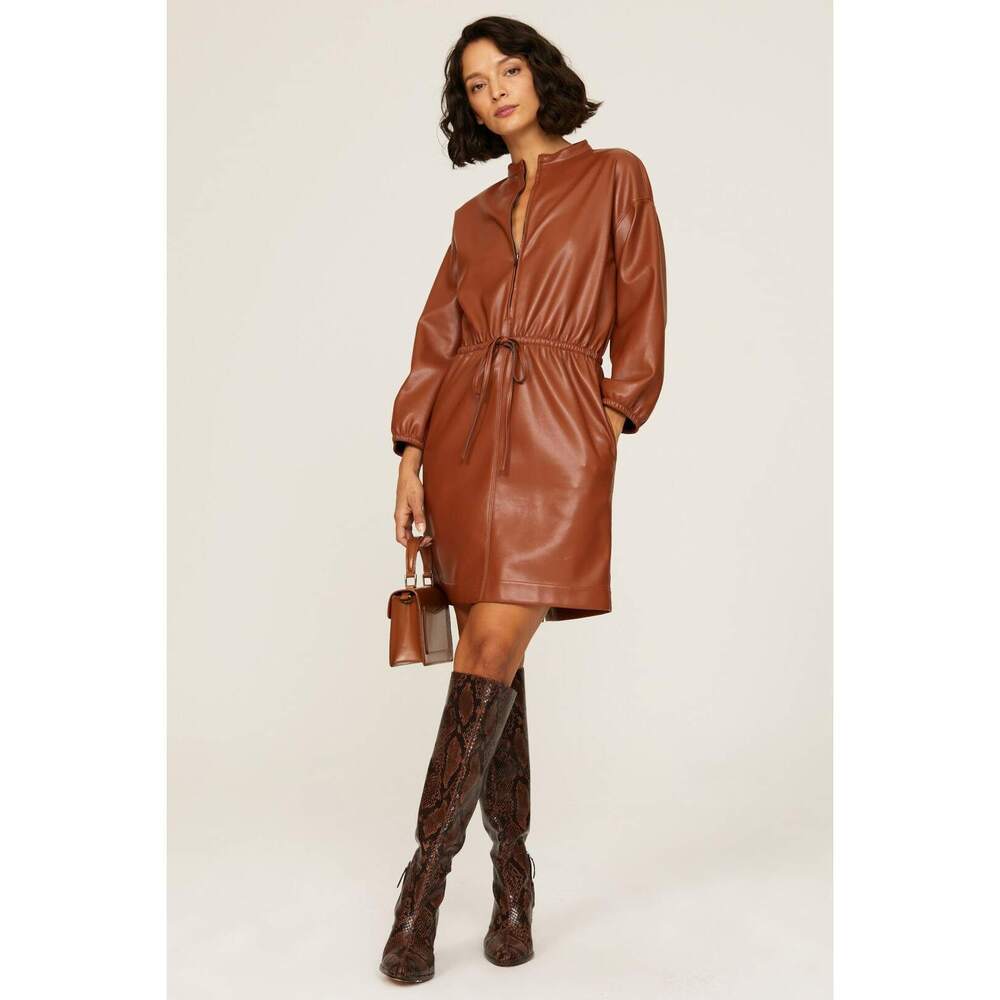 Natori Faux Lambskin Dress